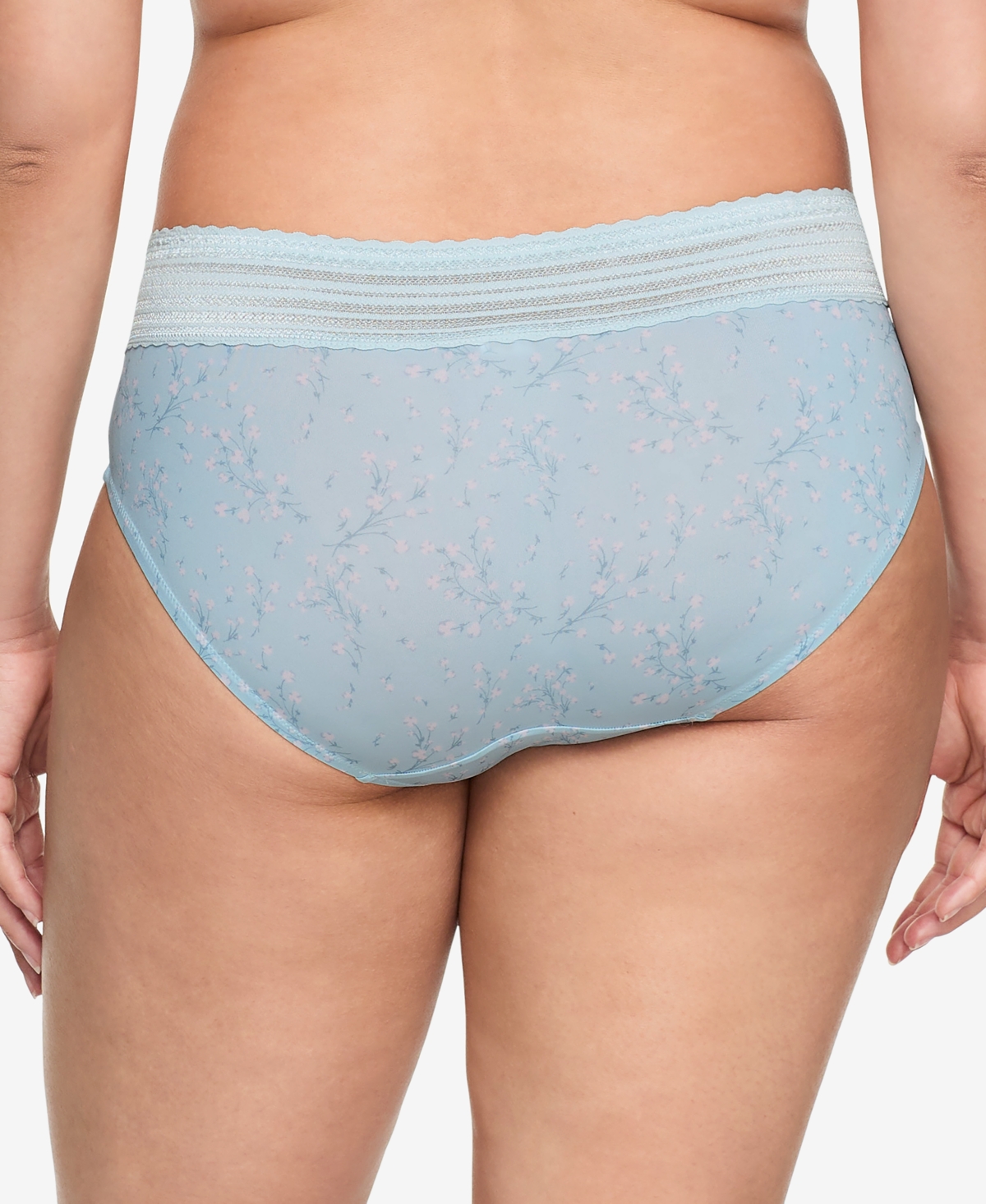 Warner's Women's No Pinching No Problems Lace Hipster Underwear 5609j In Baby Blue Printemps Floral