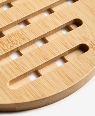 Set Of 2 Round Bamboo Trivets