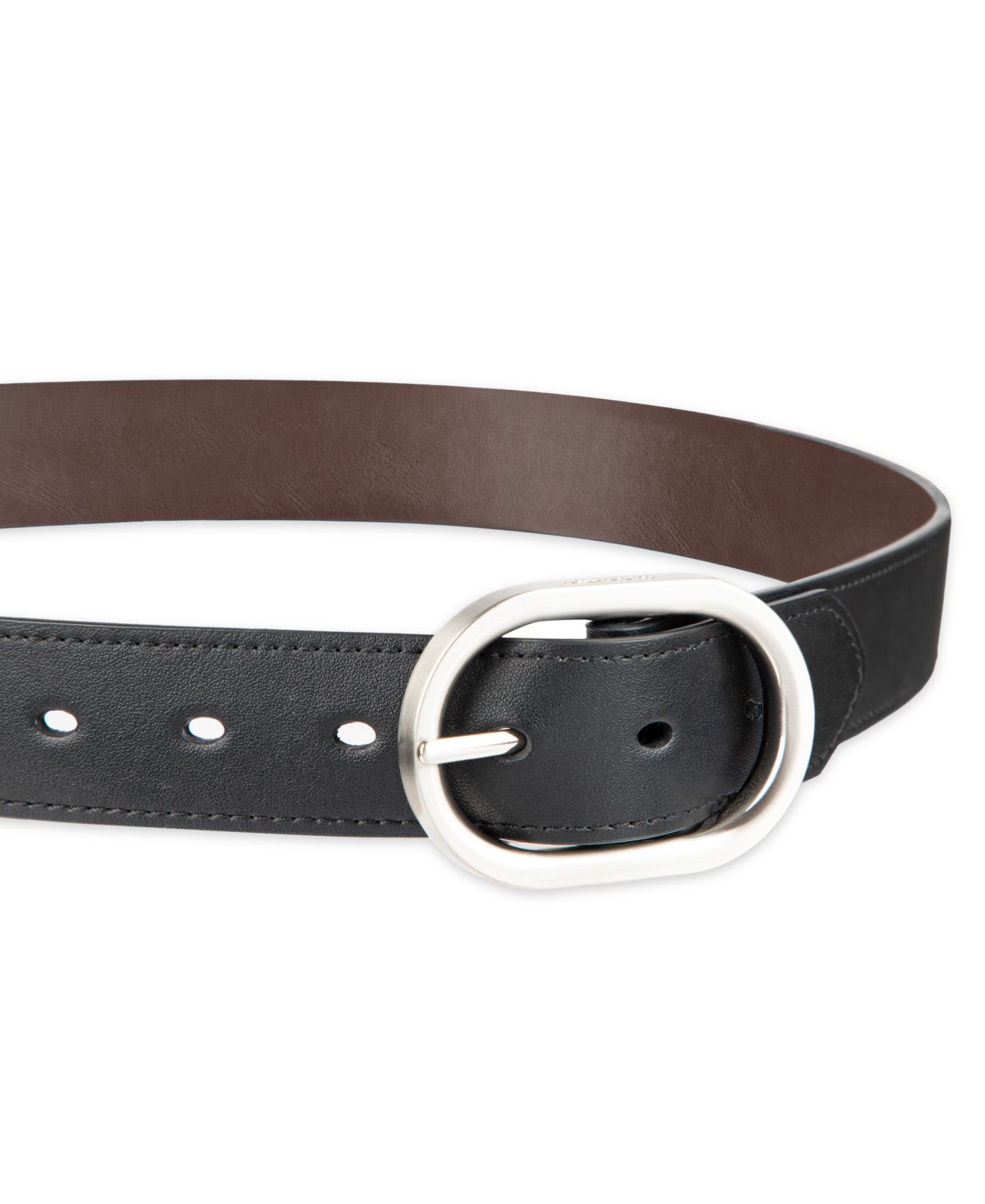 Мужской ремень Calvin Klein Reversible Center Bar Buckle Dress Belt, цвет: Чёрный / Коричневый — фото 15