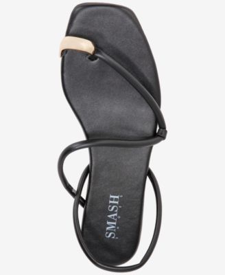 Women's Charlotte Gold Toe Strappy Flat Sandals - Extended Sizes Available