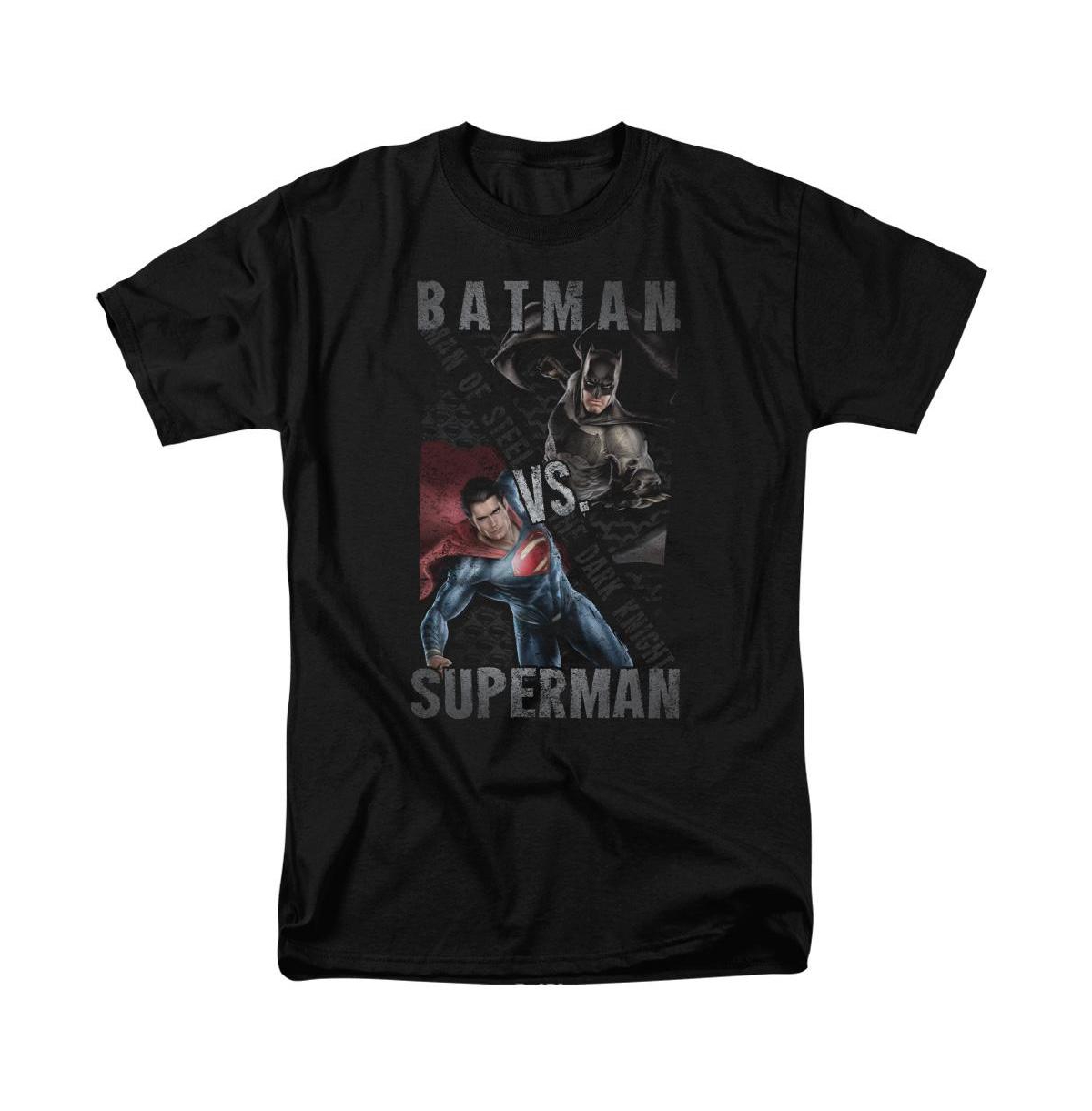Big & Tall Hero Split Short Sleeve Adult Tee / T-Shirt - Black