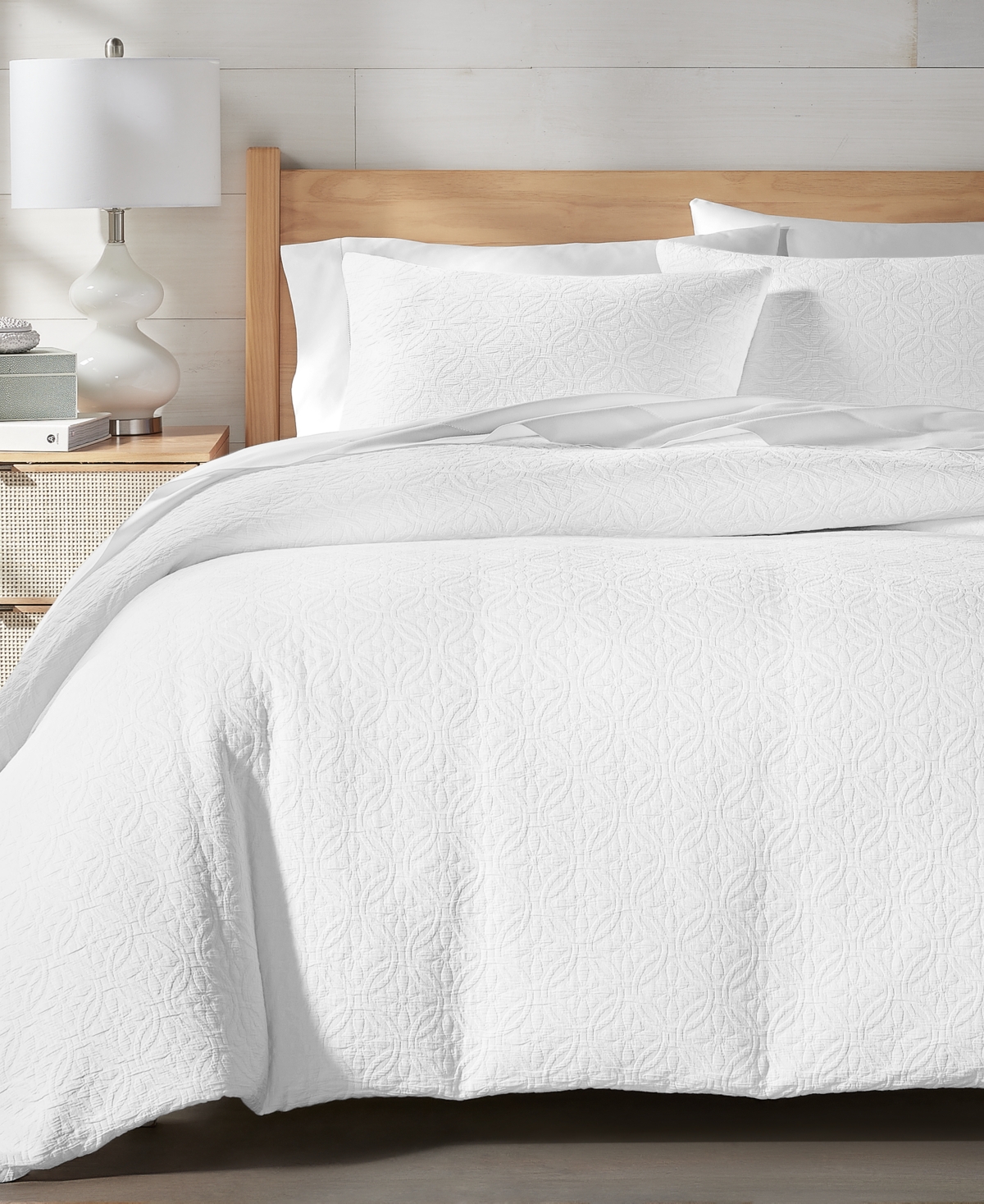 Charter Club Lattice Medallion 3-pc. Comforter Set, Full/queen, Exclusively At Macy's In White