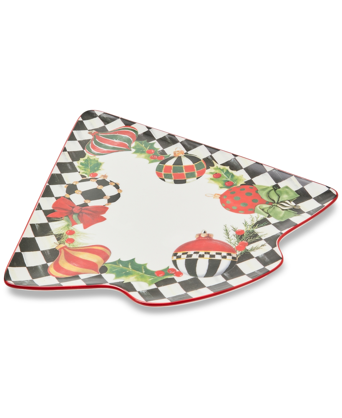Mackenzie-childs Deck The Halls Tree Serving Platter In Multi