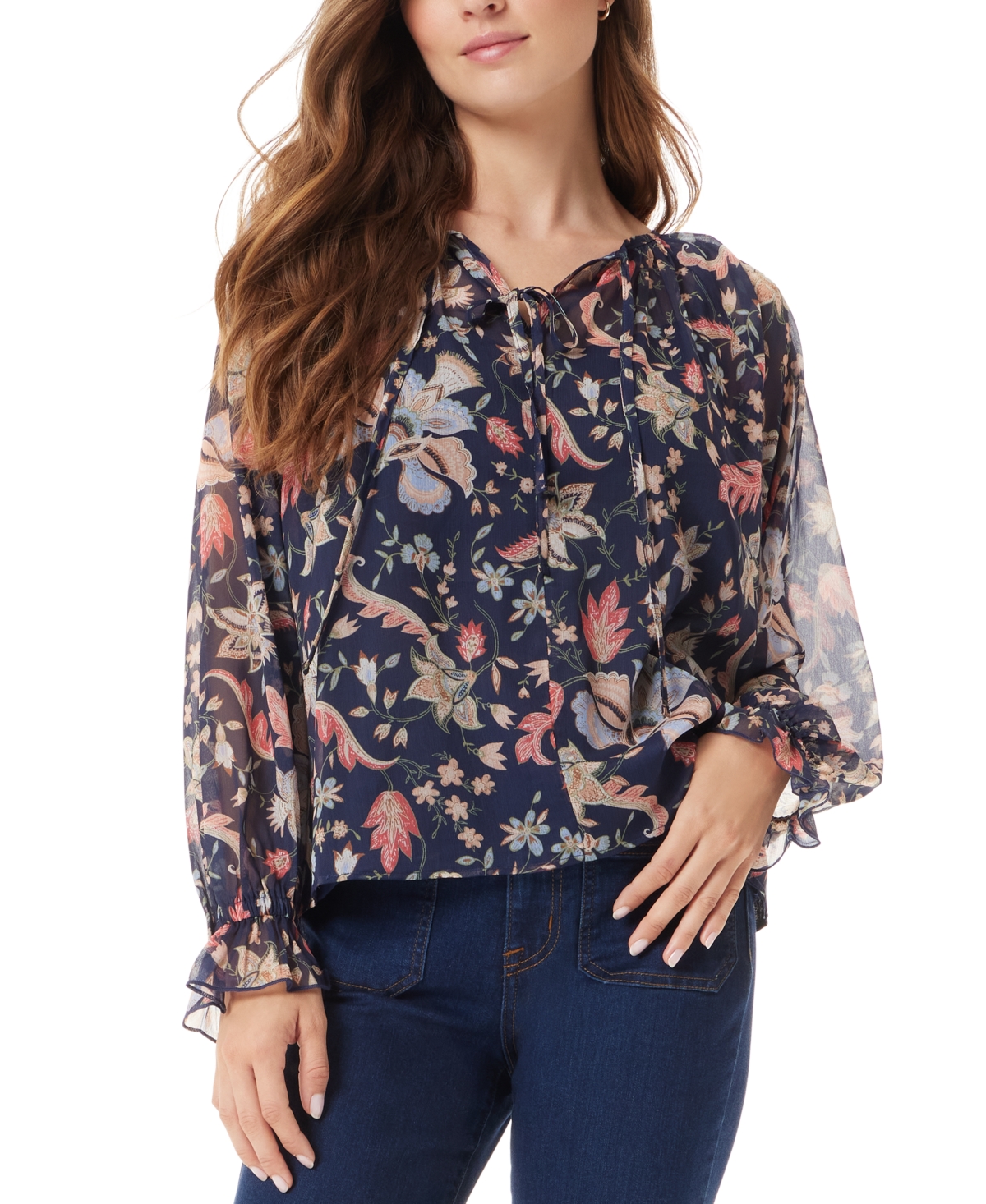 SAM EDELMAN WOMEN'S KELSIE PRINTED LONG-SLEEVE BLOUSE 