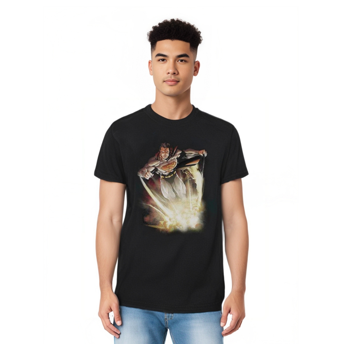 Mens Explosive Short Sleeve Adult Tee / T-Shirt - Black