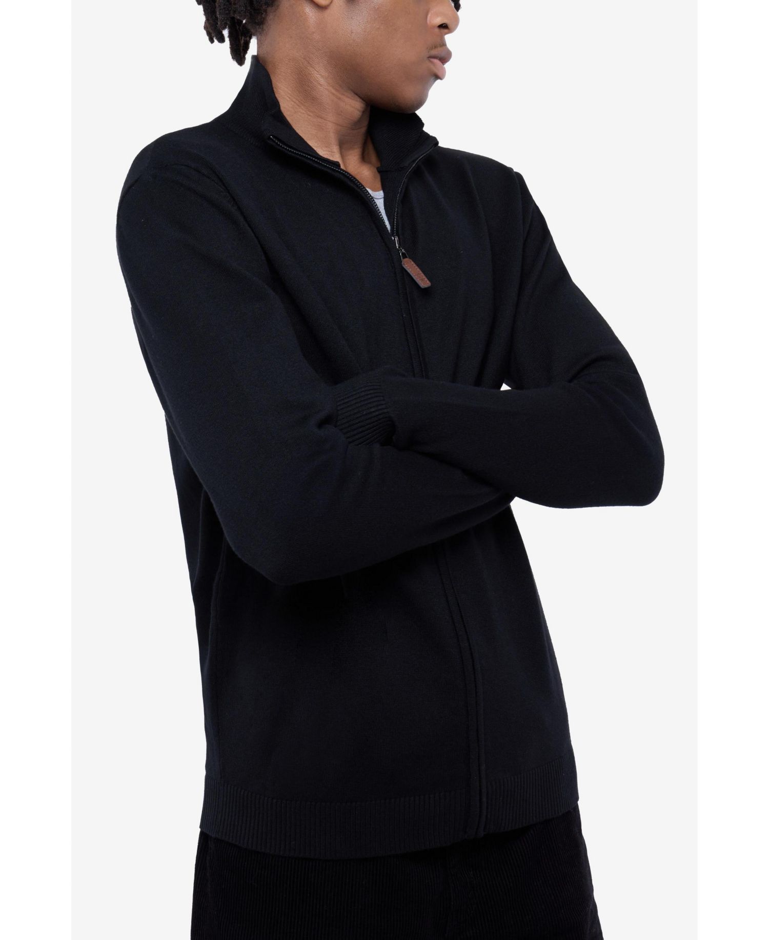 Men's Full Zip Mock Neck Sweater