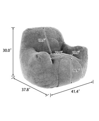 Cozy Bean Bag Chair with Memory Foam Filling, Tufted Faux Fur Bean Bag Sofa-The Pop Home