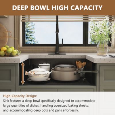 33inch L x 22inch W Kitchen Sink with Accessories