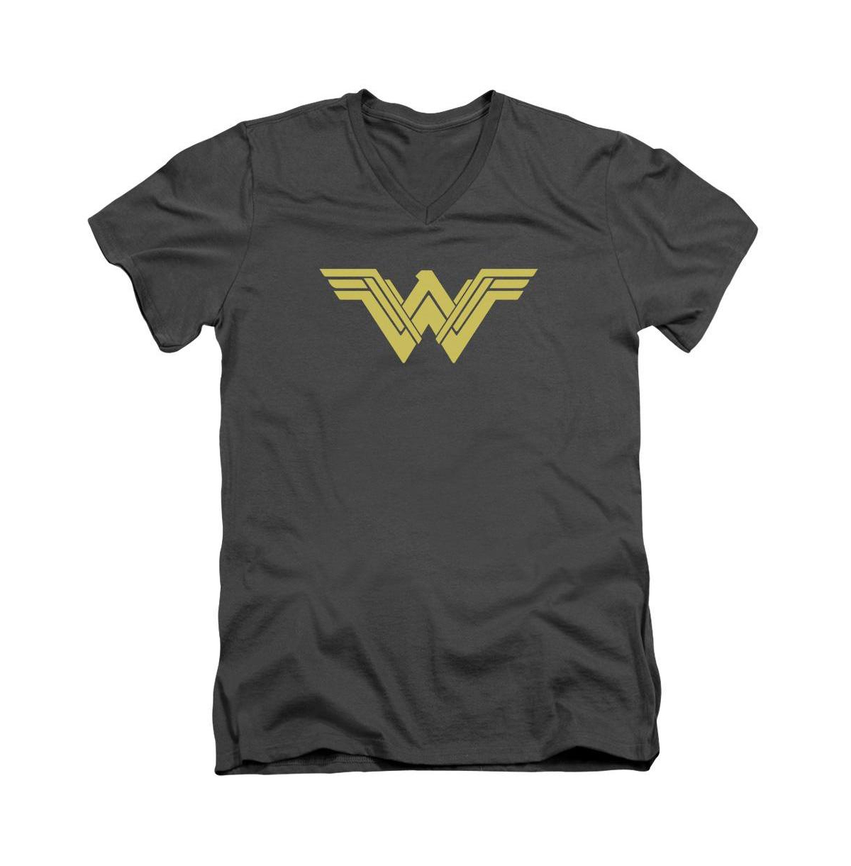 Mens Clean Line Logo Short Sleeve Adult V Neck Premium Cotton Tee / T-Shirt - Charcoal