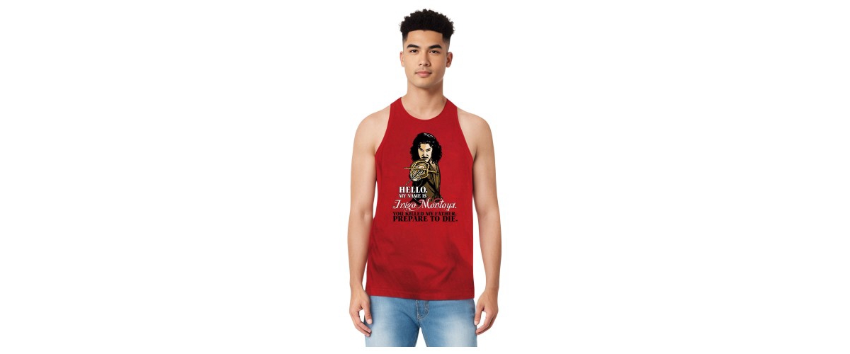 Mens Hello Adult Tank - Red