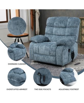 Lift Recliner Chair Heat Massage Dual Motor Infinite Position Up to 350 LBS Large Electric Power Lift Recliners with Power-Remote