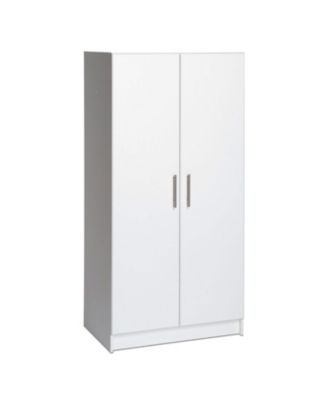 2-Door Wardrobe Cabinet with Hanging Rail and Storage Shelf – Freestanding Armoire Closet for Bedroom or Entryway