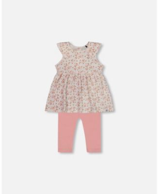Deux Par Deux Top & Leggings Set - tan flower Deux Par Deux Top & Leggings Set - tan flower