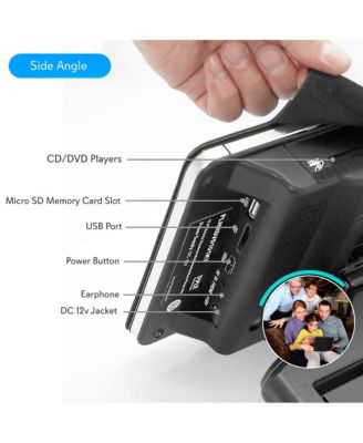 Dual 10.5'' Car Headrest CD/DVD System, HDMI, Wireless Headphones