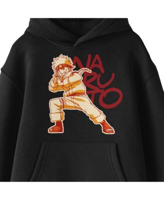 Boys Tonal Character Graphic Long Sleeve Youth Black Hooded Sweatshirt-XL