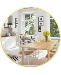 Round Mirror, 36 Inch Circle Mirror, Hd Eco-Friendly Gold Circle Mirror Metal Frame, Round Vanity Wall Mounted Mirrors for Entryway, Hallway, Living Room