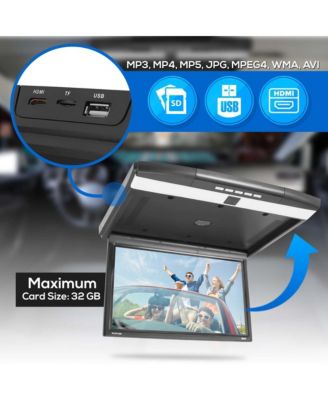 15.6'' Roof Mount Monitor with 1080p Support, HDMI, USB, Micro SD, FM Transmitter