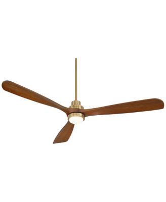 66" Delta XL Modern Indoor Ceiling Fan 3 Blade LED Light Remote Control Soft Brass Finish Bedroom Living Room DC Motor