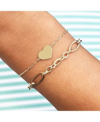 Gold Single Heart Bracelet 14K Gold