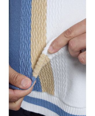 Men's Jacquard Crew Neck Short Sleeve Sweater