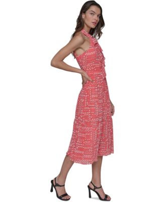 KARL LAGERFELD PARIS Women's Bow-Neck Halter Midi Dress - Macy's