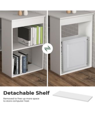 Computer Desk Writing Workstation Office with 6-Tier Storage Shelves