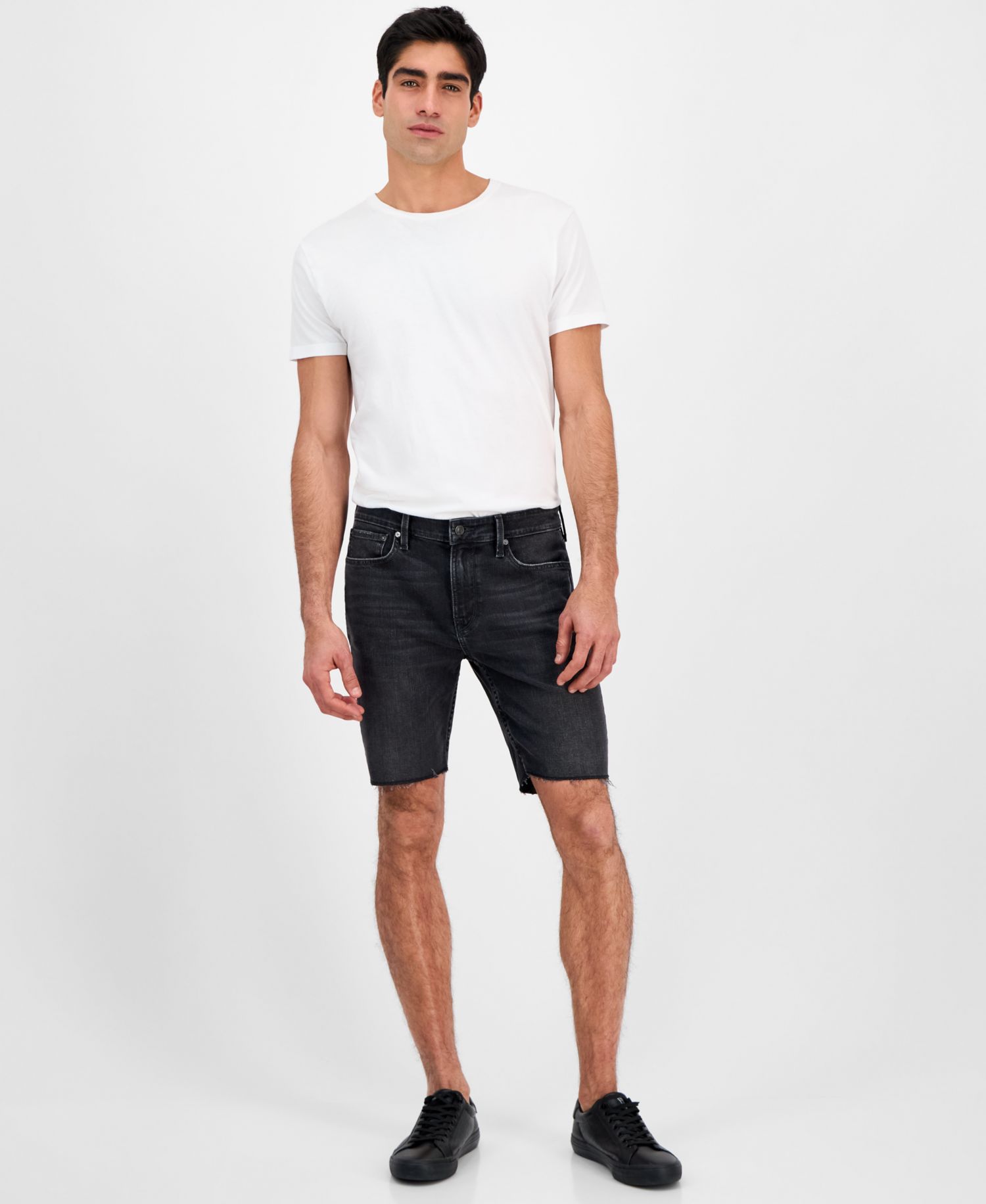 Men's Logan Slim Fit Denim Raw Edge 9" Shorts
