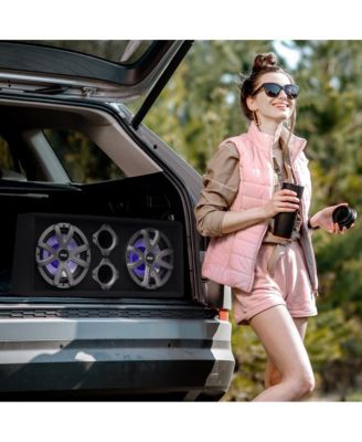 Dual Subwoofer Box System, 8'' Vented Enclosure, 800W Max, LED Lights