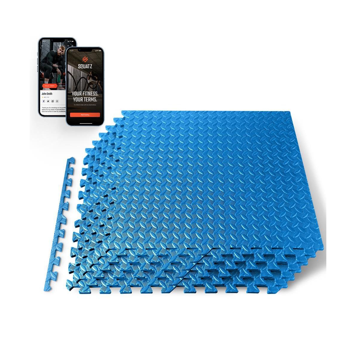 6-Piece Puzzle Exercise Mat, Eva Foam Tiles, Blue - Blue