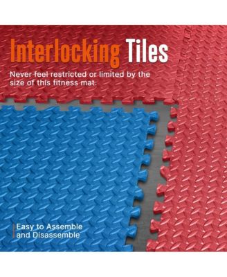 50-Piece Puzzle Exercise Mat, EVA Foam Tiles, Red/Blue
