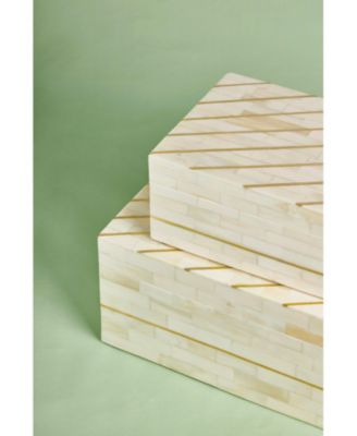 Monaco Gray Decorative Boxes, Set of 2