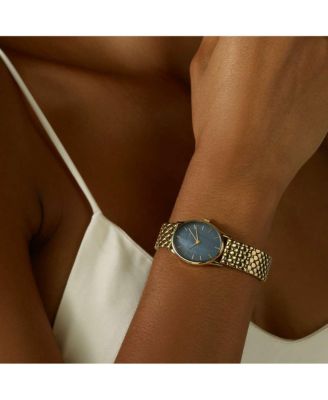 Oval Women's Gold Tone Stainless Steel Bracelet Watch 29mm