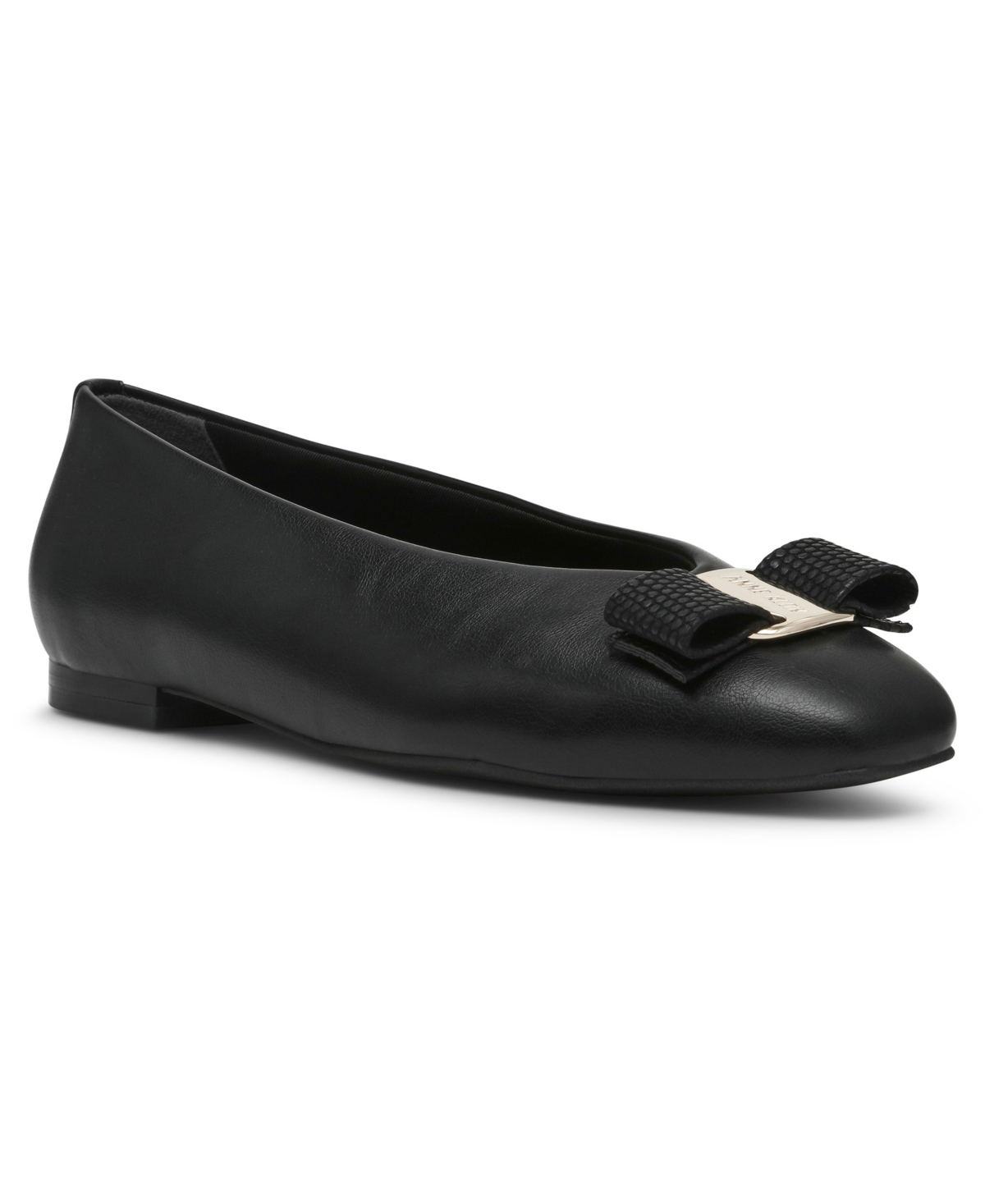 Women's Willow Bow Detail Round Toe Ballet Flats - Black