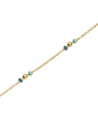 Emerald Dotted Bracelet In 14K Yellow Gold Plated Stainless Steel
