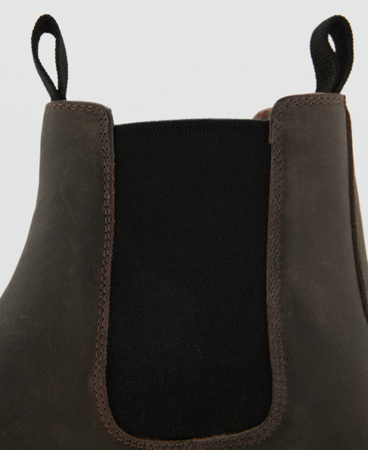 Mango Leather Chelsea Ankle Boots Grey In Gray