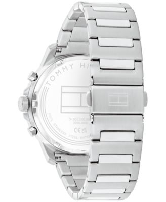 Men's Multifunction Silver Tone Stainless Steel Bracelet Watch, 43mm