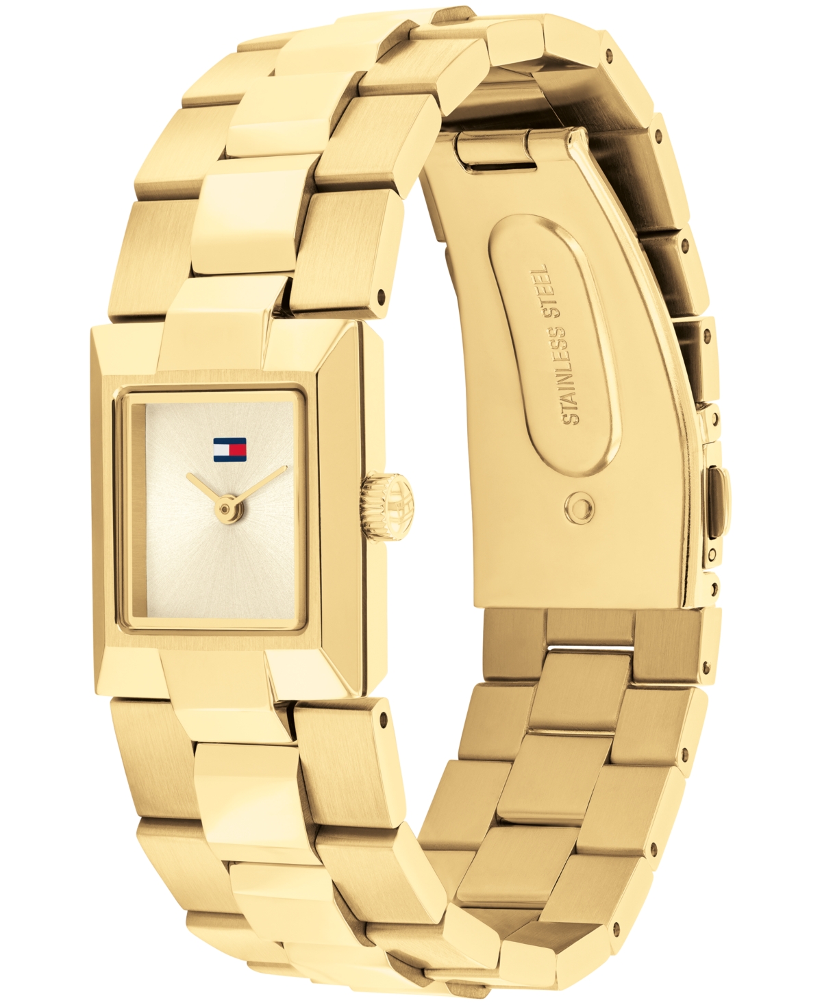 Tommy Hilfiger Women's Quartz Gold Tone Stainless Steel Bracelet Watch, 20.50mm X 25.20mm In Gold