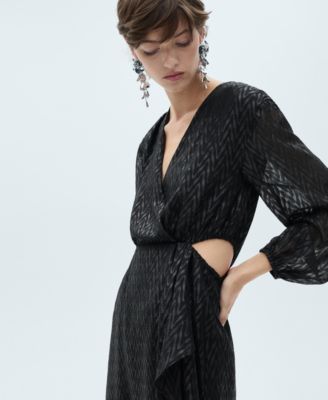 Women's Side Slits Detail Wrap Dress