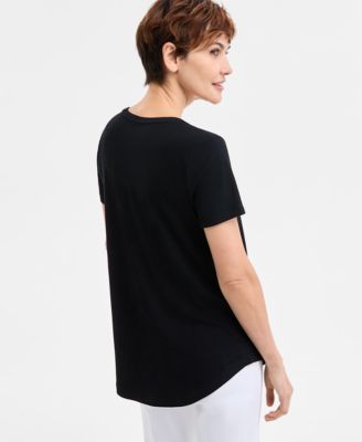 Women's Scoop-Neck Short Sleeve Top, Created for Macy's