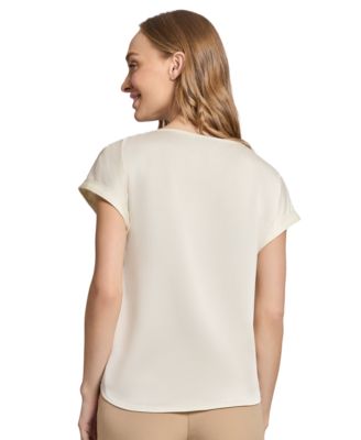 Women's Side-Button Short-Sleeve Top