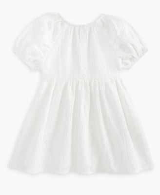 Baby Girls Woven Cotton Eyelet Dress, Exclusively at Macy's