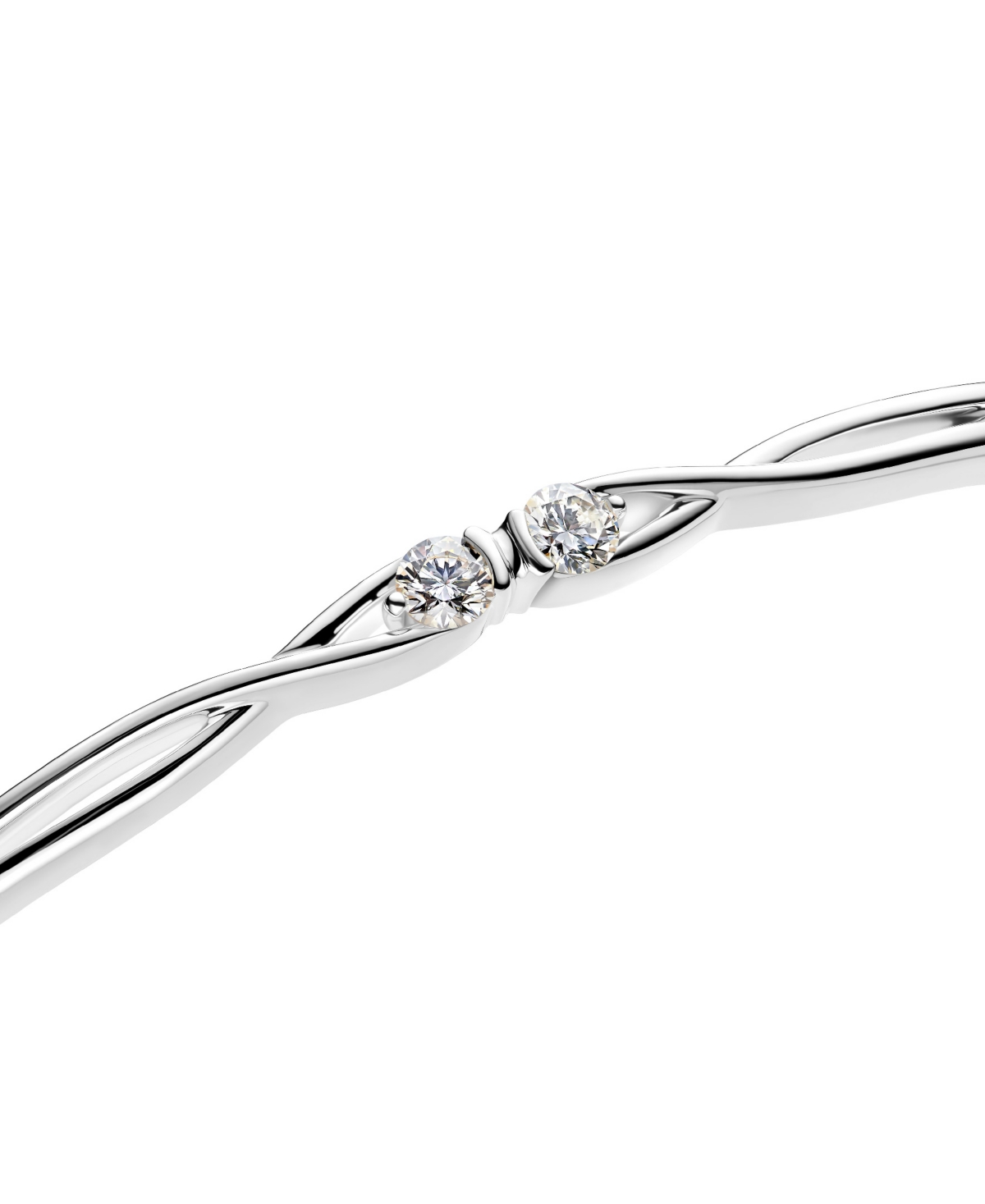 Pandora Infinite Double Facing Lab-grown Diamond Bangle Bracelet In Sterling Silver