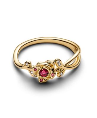 Gold-Plated Disney Beauty and Beast Rose Ring