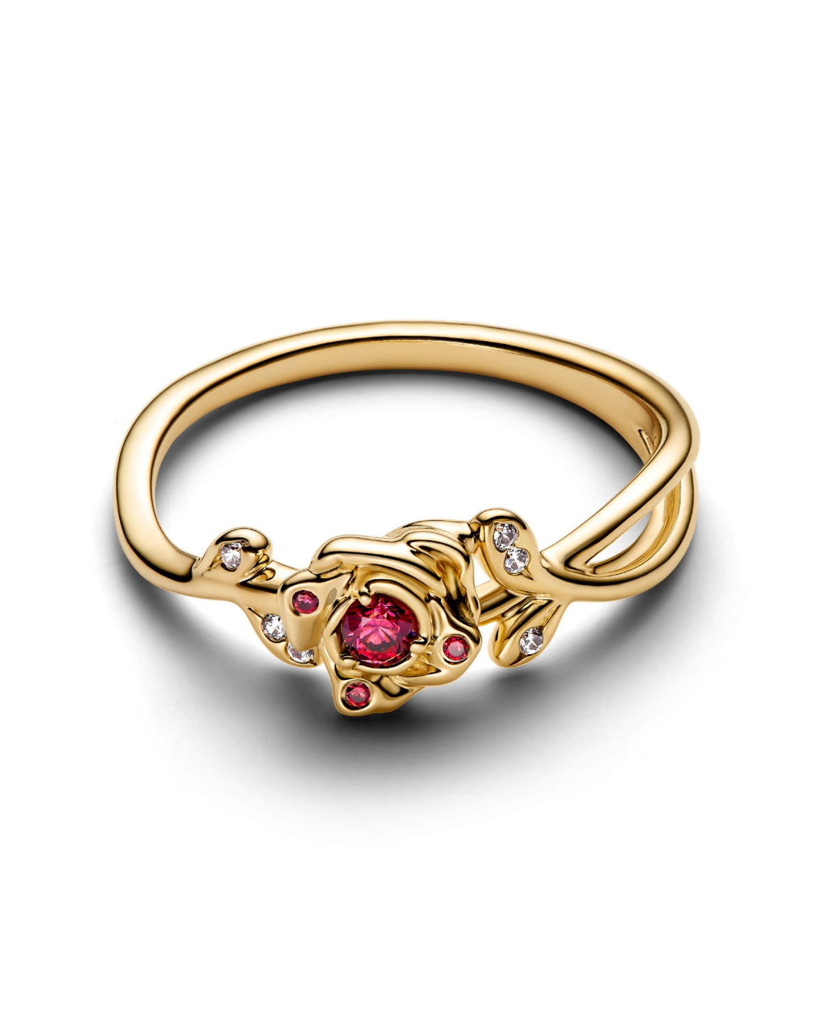 Pandora Gold-plated Disney Beauty And Beast Rose Ring In Gold