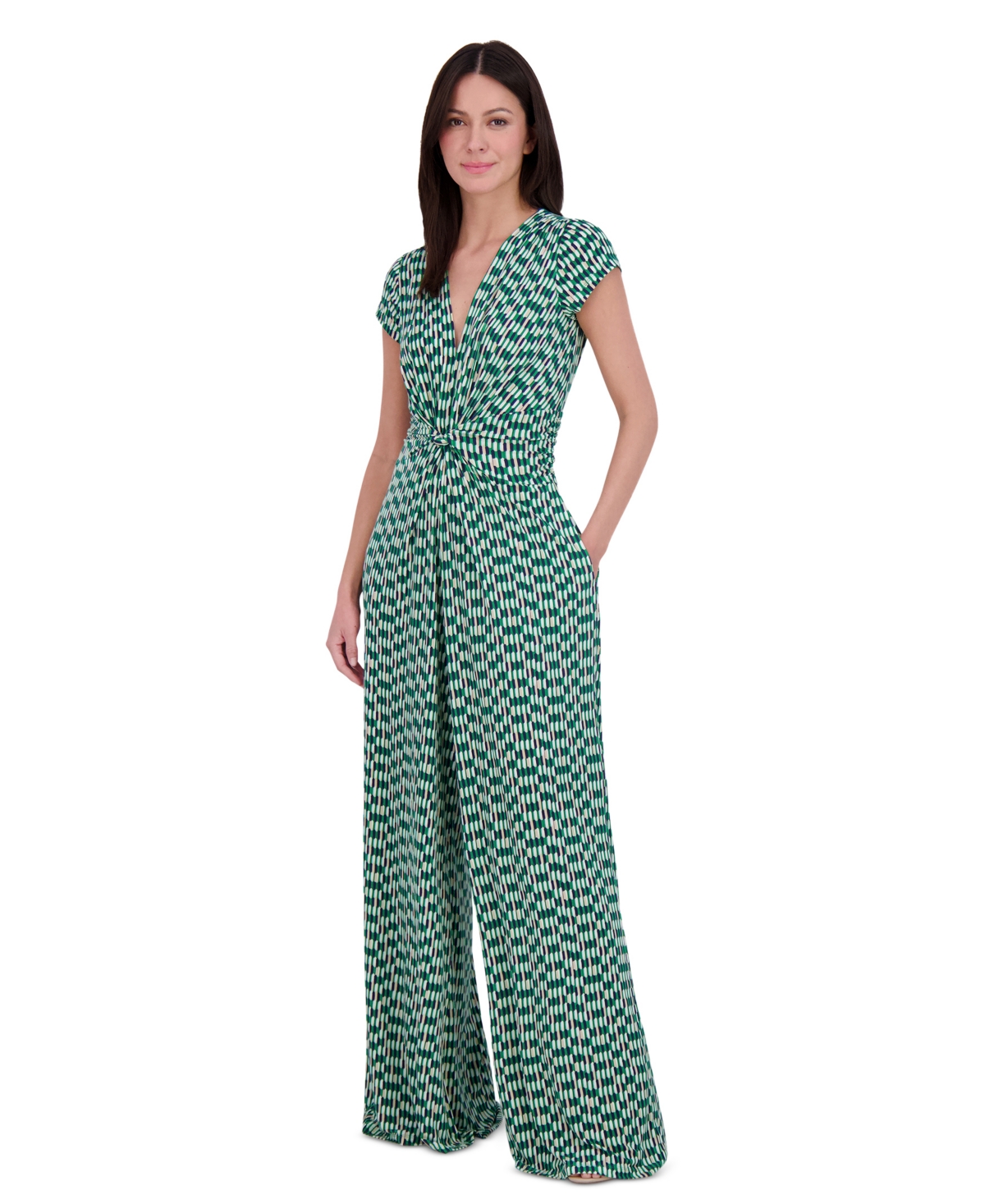 VINCE CAMUTO WOMEN'S TWIST-FRONT CAP-SLEEVE JUMPSUIT 