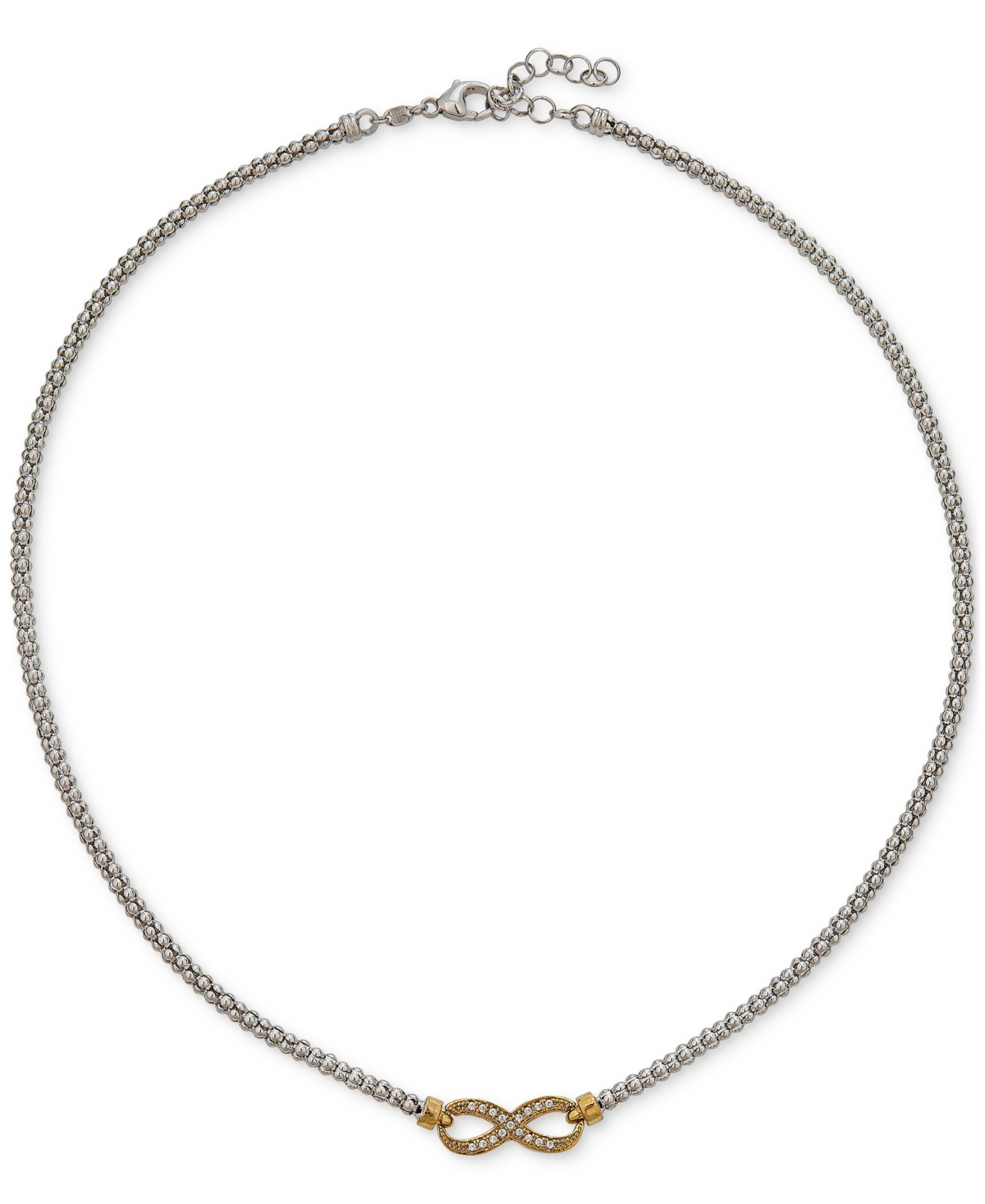 Macy's Diamond Infinity Collar Necklace (1/10 Ct. T.w.) In Sterling Silver & 14k Yellow Gold-plated Sterlin In Sterling Silver  Gold-plated