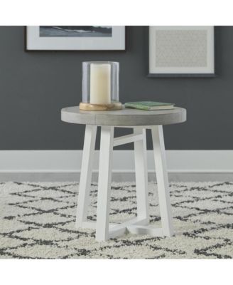 Round End Table Contemporary White