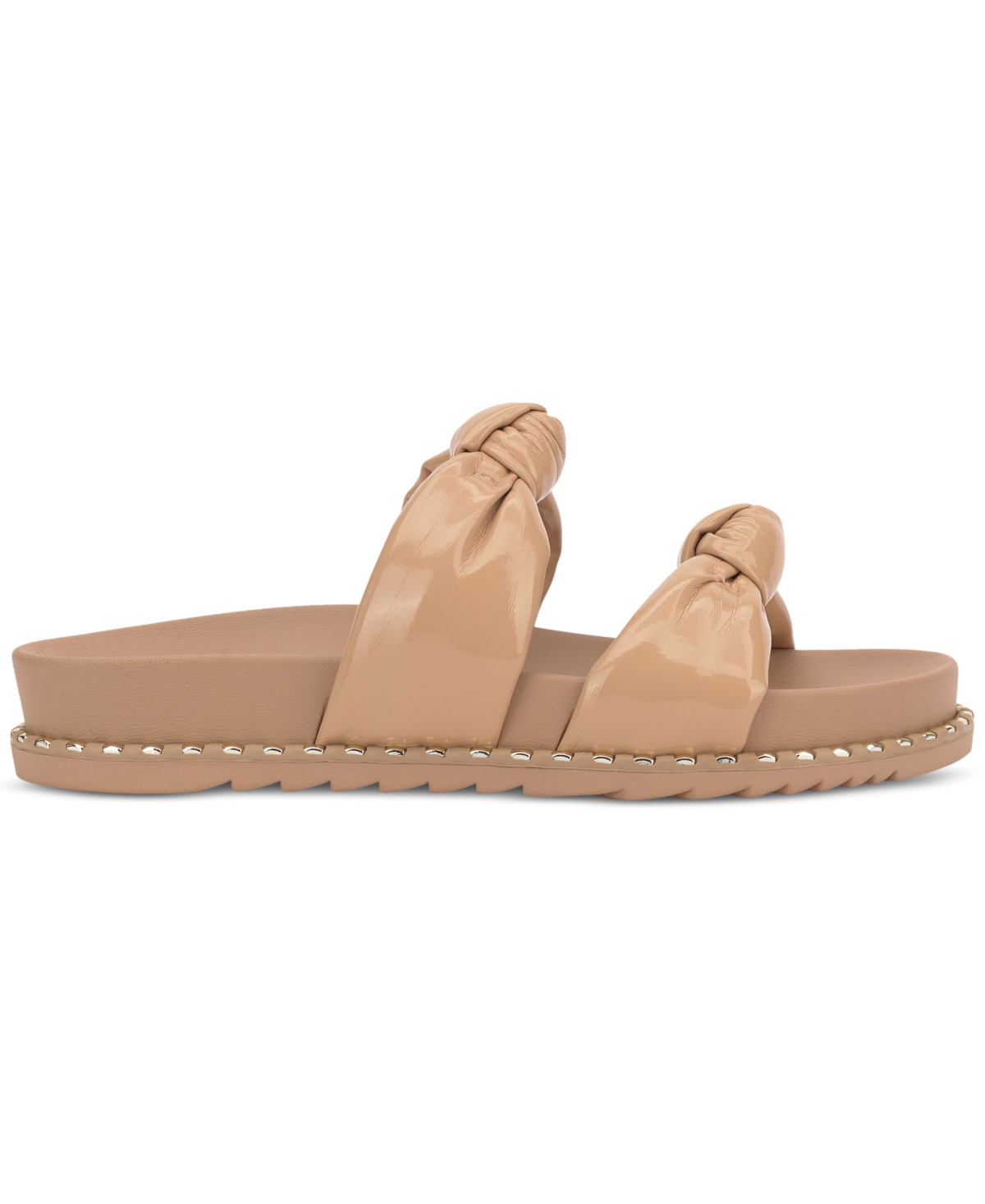 Jessica Simpson Caralyna Platform Slide Sandal In Praline Crinkle Patent