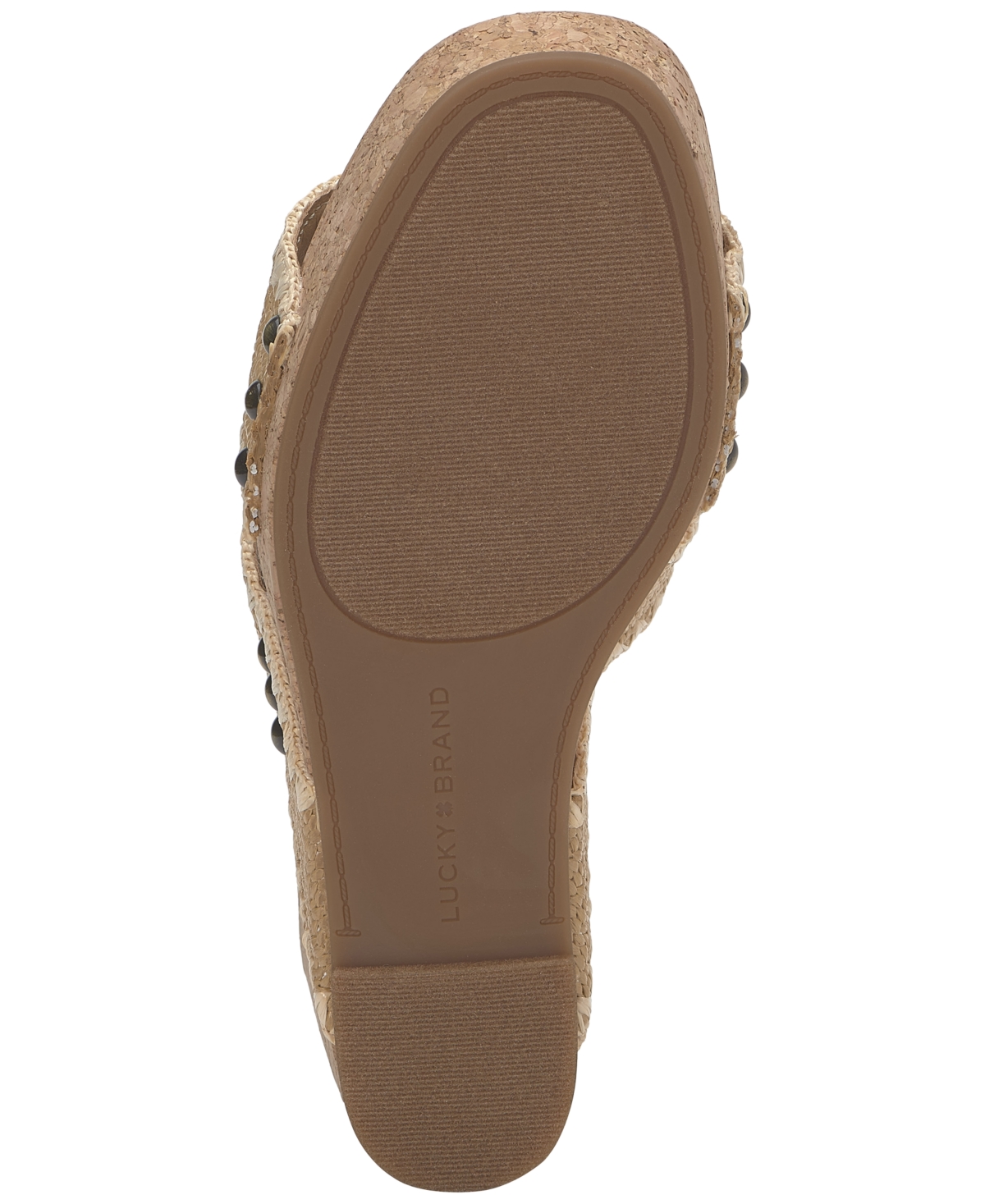 Shop Lucky Brand Women's Vickta Platform Wedge Sandals In Dark Natural