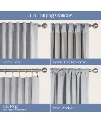 Chenille Blackout Back Tab Curtains Pair, 52"X96"